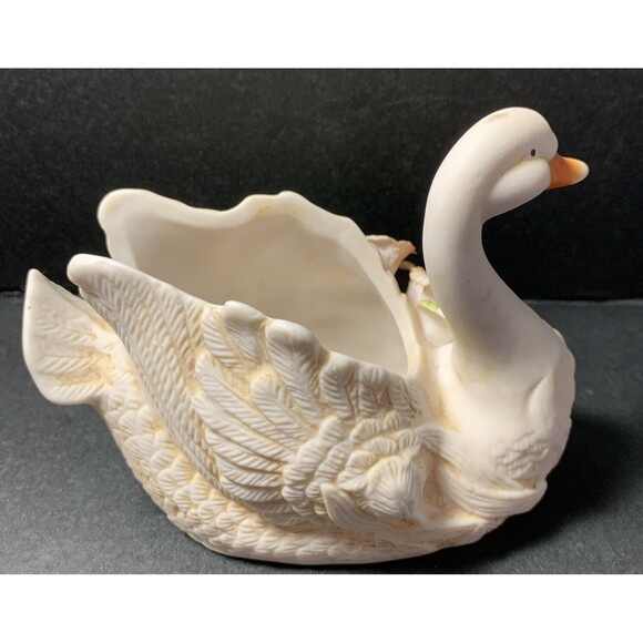 Vintage K's Collection Vera Ceramic Swan Trinket Dish/Planter - Picture 3 of 5